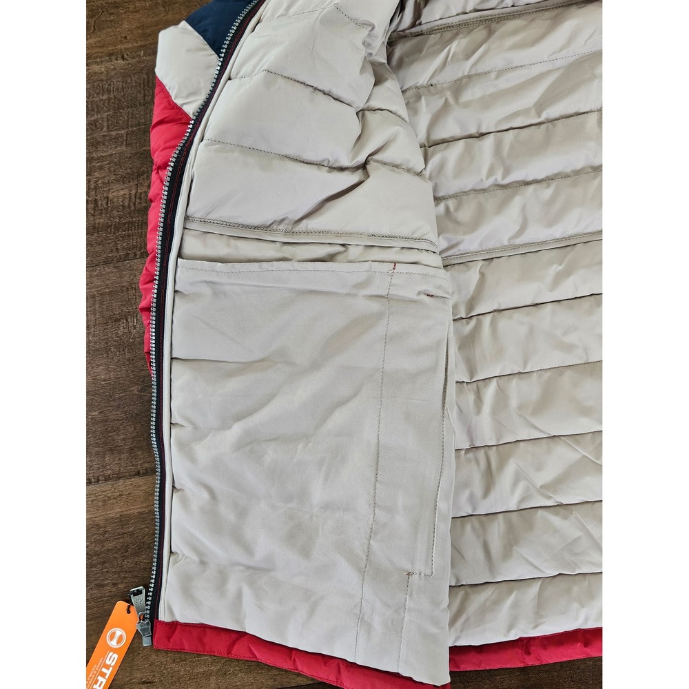 Cozy Sherpa Hood Lightweight XXL Red Colorblock Puffer Jacket Water Resit Coat - Picture 13 of 13